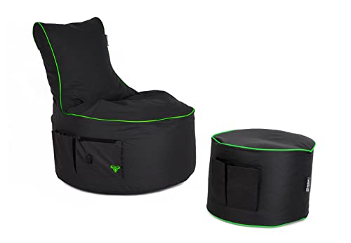BuBiBag Gaming Sitzsack mit Hocker - Sitzsack...