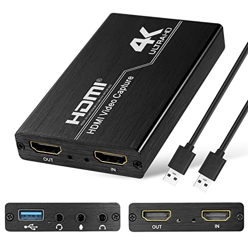 Game Capture Card, 4K HDMI Capture Loop-Out...